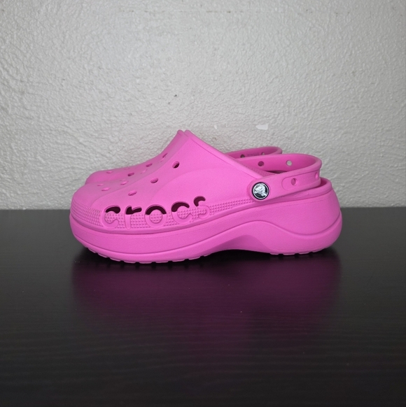 Crocs Women's Baya Platform Clog Classic Slip On Shoe Comfort Pink Size Women 9 - Picture 2 of 13